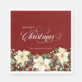 Personalized Christmas Poinsettia Red  Servet (Voorkant)