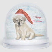 “Personalized Christmas Puppy Snow Globe Sneeuwbol (Voorkant)