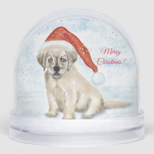 “Personalized Christmas Puppy Snow Globe Sneeuwbol (Voorkant)