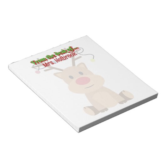 Personalized Christmas Reindeer with lights Notitieblok (Schuin)