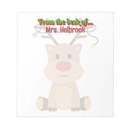 Personalized Christmas Reindeer with lights Notitieblok