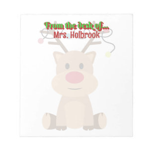 Personalized Christmas Reindeer with lights Notitieblok