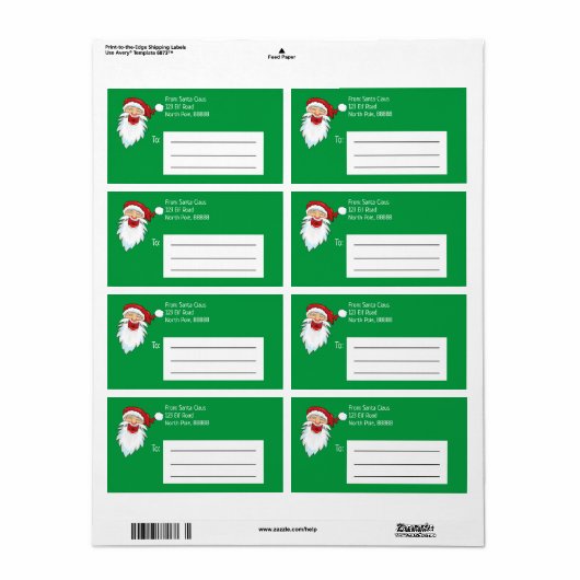 Personalized Christmas Santa Claus Mailing Label (Full Sheet)