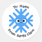 Personalized Christmas Snowflake Sticker – To/From (Voorkant)