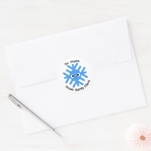 Personalized Christmas Snowflake Sticker – To/From (Envelop)