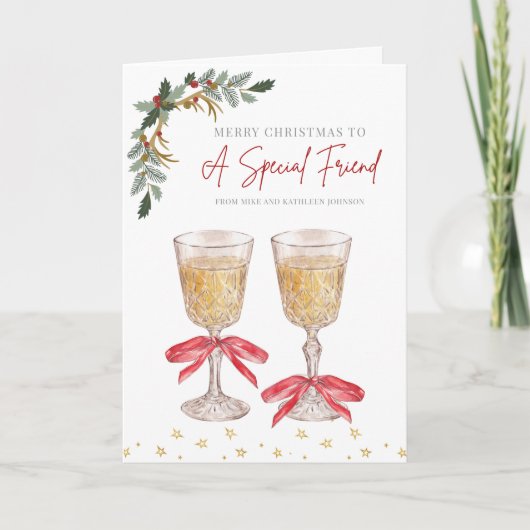 Personalized Christmas Special Friend Holiday Card Feestdagen Kaart (Voorkant)