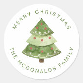 Personalized Christmas Stickers Pine Tree Holiday (Voorkant)