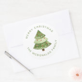 Personalized Christmas Stickers Pine Tree Holiday (Envelop)