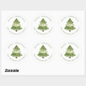 Personalized Christmas Stickers Pine Tree Holiday (Vel)
