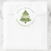 Personalized Christmas Stickers Pine Tree Holiday (Tas)