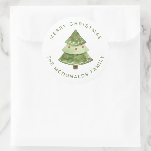 Personalized Christmas Stickers Pine Tree Holiday (Tas)