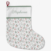 Personalized Christmas Stocking - Holly & Berry Grote Kerstsok (Voorkant)