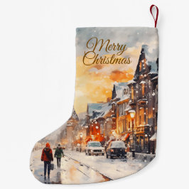 Personalized Christmas Stocking Winter Village Kleine Kerstsok