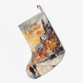 Personalized Christmas Stocking Winter Village Kleine Kerstsok (Achterkant (Hangend))