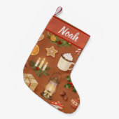 Personalized Christmas Stocking with Cozy Hot Kleine Kerstsok (Voorkant (Hangend))