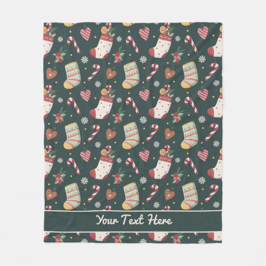 Personalized Christmas Stockings Fleece Blanket (Voorkant)