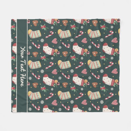 Personalized Christmas Stockings Fleece Blanket (Voorkant (Horizontaal))