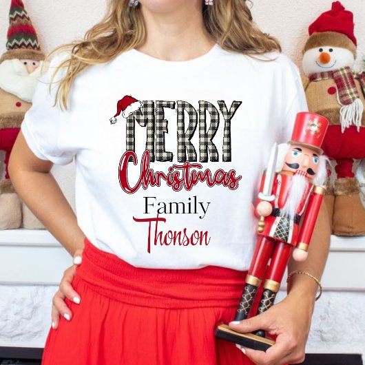 Personalized Christmas T-shirt with family name