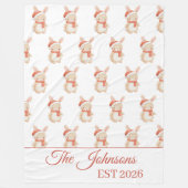 Personalized Christmas teddy  Fleece Deken (Voorkant)