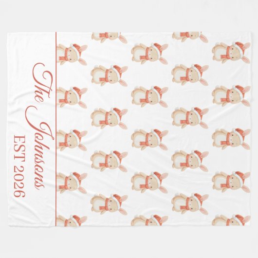 Personalized Christmas teddy  Fleece Deken (Voorkant (Horizontaal))