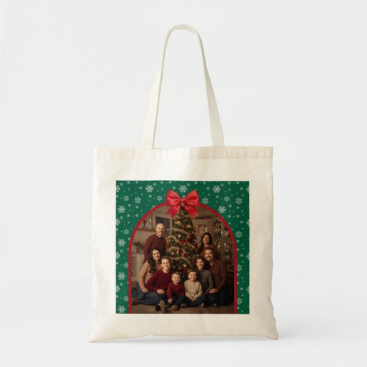 Personalized Christmas Tote Bag with Custom Photo (Voorkant)