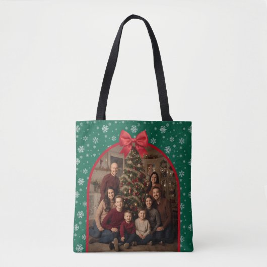 Personalized Christmas Tote with Custom Photo Tote Bag (Voorkant)