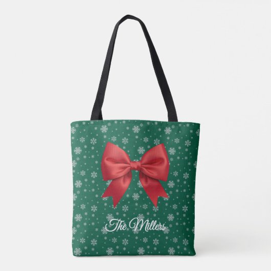 Personalized Christmas Tote with Custom Photo Tote Bag (Achterkant)