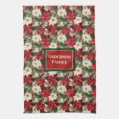 Personalized Christmas Towel Classic Floral Look Theedoek (Verticaal)