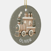 Personalized Christmas Train for Kids Keramisch Ornament (Rechts)