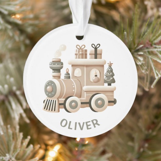 Personalized Christmas Train for Kids Ornament (Boom)