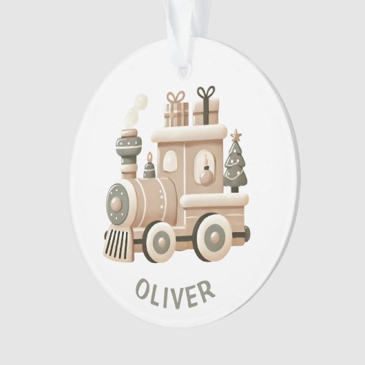 Personalized Christmas Train for Kids  Ornament (voorkant)