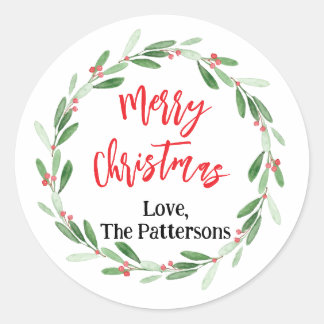 Personalized Christmas Treat Bag Envelope Seals Ronde Sticker