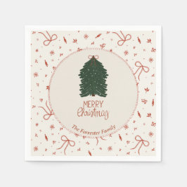 Personalized Christmas Tree Custom Family Servet