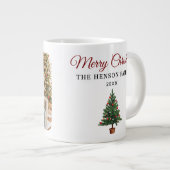 Personalized Christmas Tree Family Photo Grote Koffiekop (Voorkant rechts)