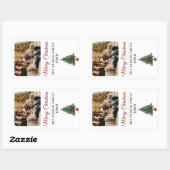 Personalized Christmas Tree Family Photo  Rechthoekige Sticker (Vel)