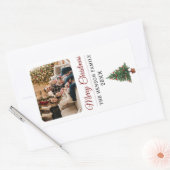 Personalized Christmas Tree Family Photo  Rechthoekige Sticker (Envelop)