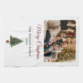 Personalized Christmas Tree Family Photo Theedoek (Horizontaal)