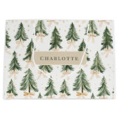 Personalized Christmas Tree Name Gift Bag Groot Cadeauzakje (Voorkant)