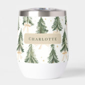 Personalized Christmas Tree Name Wine Tumbler (Voorkant)