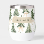 Personalized Christmas Tree Name Wine Tumbler (Achterkant)
