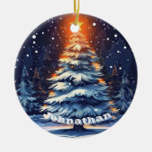 Personalized Christmas Tree Ornament Glowing (Voorkant)