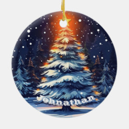 Personalized Christmas Tree Ornament Glowing