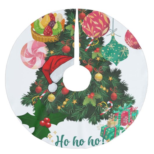 Personalized Christmas Tree Skirt | Cozy Holiday Kerstboom Rok (Voorkant)