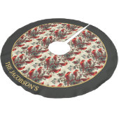 Personalized Christmas Tree Skirt Red Cardinals Kerstboom Rok (Gekanteld)