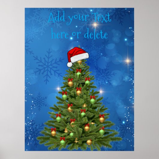 Personalized Christmas Tree Snowflake Wall Poster (Voorkant)