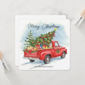 Personalized Christmas truck greeting card Kaart (Voorkant / Achterkant in situ)