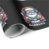 Personalized Christmas Video Game Santa Xmas  Cadeaupapier (Rol Hoek)