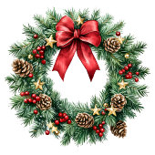 Personalized Christmas wreath bag minimalist style Medium Cadeauzakje