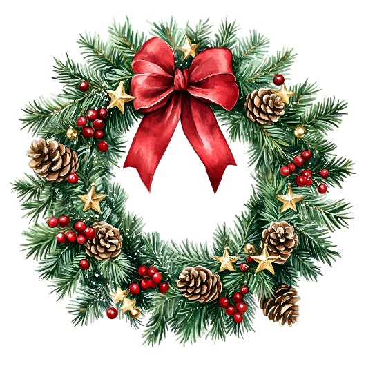 Personalized Christmas wreath bag minimalist style Medium Cadeauzakje