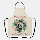 Personalized Christmas Wreath Photo Card Schort (Voorkant)